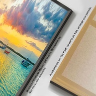 Quadro Decorativo com Moldura - Paisagem Mar e Sol 130x90cm - Luxo Grande Horizontal - imagem 3