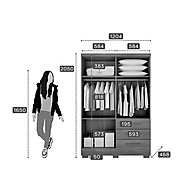 Guarda-Roupa Solteiro 4 Portas e 3 Gavetas com Espelho e Pés Encant – Novo Horizonte - imagem 2