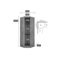 Closet de Canto Oblíquo com Porta Freijo Cumaru Fendi - Novo Horizonte - imagem 2