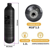 Tanque de Ar HPA TUXING 1.1L Fibra de Carbono 4500psi - Potência e Segurança para Paintball e PCP - imagem 3