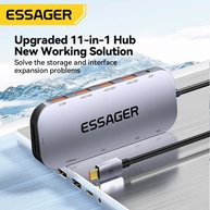 Hub USB-C Essager: 11 em 1, 4K e RJ45 - imagem 1