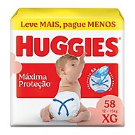 Huggies Máxima Proteção XG: 58 Fraldas Antivazamento - imagem 1