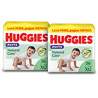Huggies Natural Care XG: Kit 2 com 56 Fraldas Pants - imagem 1