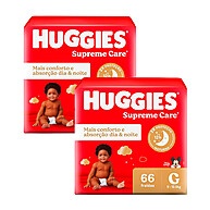 Huggies Supreme Care G: Kit 2x66 Fraldas! - imagem 1