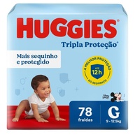 Huggies Tripla Proteção G: 78 Fraldas Impermeáveis - imagem 1