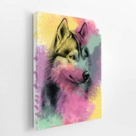 Quadro Husky Siberiano Aquarela Canvas 20x30cm - Decore com Estilo e Personalidade - imagem 3