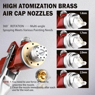 Pistola de Pulverização HVLP Profissional - 4 Bicos, Copo 650ml, Regulador de Ar - Ideal para Pintura Automotiva e Industrial - imagem 3