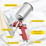 Pistola de Pulverização HVLP Automotiva com 5 Bocais - Kit Completo para Pintura Profissional - imagem 5
