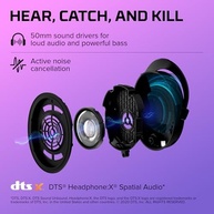 Headset Wireless HyperX Cloud Stinger 2 – Áudio Espacial DTS, Conexão 2,4 GHz, Bateria 20H, Conforto HyperX, Microfone Dobrável, Para Jogos e Streaming, Preto (676A2AA) - imagem 4