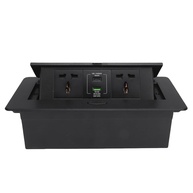 Hyuduo Faixa de Energia Pop-up: 2 Tomadas CA 4000W, USB/Tipo-C Integrada para Mesas de Conferência e Escritório - imagem 1