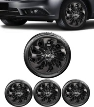 Jogo 4 Calotas Esportivas Velox Aro 14 Preto Brilhante para Hyundai HB20 Hatch e Sedan - imagem 1