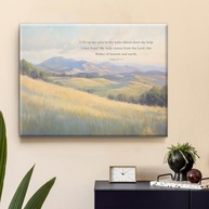 Arte de Parede com Versículo Bíblico - I Lift Up My Eyes to the Hills - Pôster Motivacional em Tela 20x25cm - imagem 5
