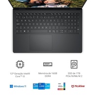 Notebook Dell Inspiron I15-I120K-A35P 15.6" Full HD 12ª Geração Intel Core i5 16GB 1TB SSSD Windows 11 Preto - imagem 3