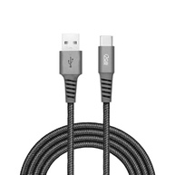 Cabo USB-C I2GO 2m 2,4A Nylon Trançado Chumbo - I2GO PRO - imagem 1