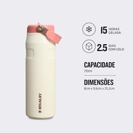Stanley Garrafa Térmica Aerolight Ice Flow Flip Straw 710ml - Rosa Dourado | Leve e à Prova de Vazamento - imagem 5
