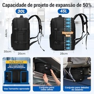 IceSelect Mochila de Viagem Expansivel Grande Masculina Feminina,Mochila Avião Notebook Bolsa de Sapato,Executiva,Antifurto,Reforçada,USB,Impermeável,Escolar,Faculdade,Trabalho,Presente - imagem 3