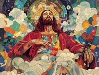 Tapeçaria Engraçada Jesus para Decoração de Parede - 130x150cm | Ideal para Quarto, Sala e Dormitório - imagem 3