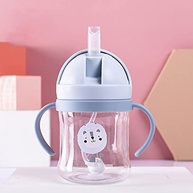 Copo Infantil com Canudinho de Palha Ponderada 250ml - Azul | Seguro, Divertido e Ideal para Bebês - imagem 5