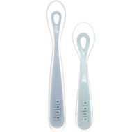 Kit 2 Colheres em Silicone Buba - Fases 1 e 2 Azul | Ideal para Introdução Alimentar e Autoalimentação - imagem 1