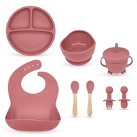Kit Introdução Alimentar Bebê 8 Peças em Silicone Premium – Seguro, Atóxico e Ideal para BLW (Rosa) - imagem 2