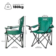 Cadeira Dobrável BASK Reforçada 180kg com Alça e Porta-copo | Ideal para Camping, Praia e Pesca - imagem 3