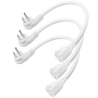 Kit 3 Extensões Curtas 20cm com Plug Reto Branco - Ideal para Eletrodomésticos Pequenos - imagem 2