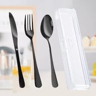 Conjunto de Talheres Portáteis Reutilizáveis com Estojo | Ideal para Viagens, Acampamentos e Aventuras - imagem 2