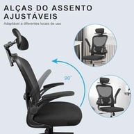 Cadeira de Escritório Ergonômica com Estofado de Mesh Premium - Conforto e Postura Ideal - imagem 5