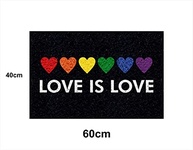 Tapete Capacho Love Is Love 60x40cm - Decore com Amor e Inclusão | Ideal para Entrada da Casa - imagem 3