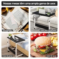 Mesa Ajustável Dobrável com Rodinhas - Altura Regulável 70-90cm | Ideal para Notebook, Escritório e Espaços Pequenos - imagem 4