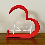 Coração Decorativo Batom Vermelho com Design Cardíaco Moderno - Presente Romântico Ideal - imagem 3