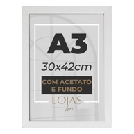 Kit com 1 Moldura A3 30x42cm em Acetato – Ideal para Diplomas, Fotos e Posters (Branco) - imagem 2