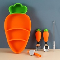 Kit Prato e Talheres de Silicone para Bebê - Seguro, Ergonômico e Ideal para Introdução Alimentar - imagem 3