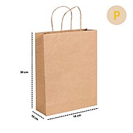 Sacola Papel Kraft 80g com 100 Unidades – Escolha o Tamanho Ideal - imagem 1