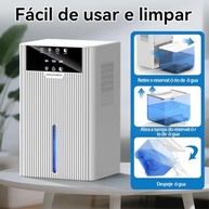 Desumidificador de Ar Ultra Silencioso 2200ml com LED Colorido - Ideal para Quarto e Banheiro - imagem 4