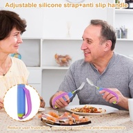 Utensílios Adaptáveis para Idosos com Alças Antiderrapantes - Garfo e Colher Ergonômicos para Tremor e Artrite - imagem 5