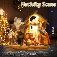 Conjunto de Presépio de Natal 24cm com Iluminação Interna - Decoração Tradicional e Encantadora - imagem 4
