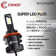 Kit Lâmpada Super LED Cinoy H16: Iluminação Potente 6000 Lumens 6500K - imagem 3