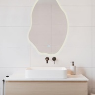 Espelho Orgânico com LED Touch 90x60cm Bivolt - Design Moderno e Iluminação Suave - imagem 5