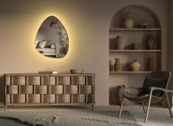Espelho Orgânico Decorativo Lapidado com LED 70x50 cm - Iluminação Elegante para Ambientes Modernos - imagem 5