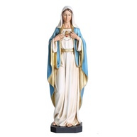 Estátua do Imaculado Coração de Maria Católica - 25,4 cm | Escultura Renascentista para Decoração Devota e Presentes Religiosos - imagem 1