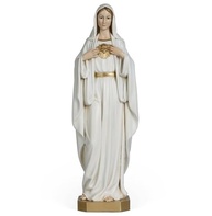 Estátua do Imaculado Coração de Maria Católica 25,4 cm - Ouro e Branco, Pintada à Mão, Presente Religioso Elegante - imagem 2