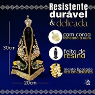 Imagem Nossa Senhora Aparecida 30cm em Resina com Manto e Coroa - Detalhes Finos e Artesanais - imagem 3