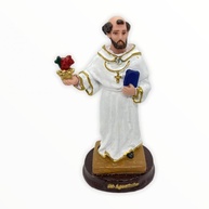 Imagem Católica Artesanal em Resina - Santo Agostinho 13cm | Peça Sagrada para Decoração e Devoção - imagem 1