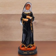 Imagem de Santa Rita de Cássia em Resina 15 cm - Escultura Católica Pintada à Mão com Detalhes Realistas - Ideal para Devoção e Decoração Religiosa - imagem 3