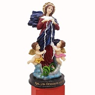 Imagem de Nossa Senhora Desatadora dos Nós em Resina 20 cm - Pintura Manual e Detalhes Ricos - imagem 4