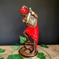 Imagem em Gesso Orixá Ogum Vermelho 30cm - Decoração Afro-Brasileira com Simbolismo e Estilo - imagem 3