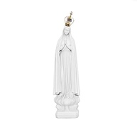Imagem Nossa Senhora de Fátima 43 cm em Pó de Mármore Maciça com Coroa Dourada - Decoração Religiosa Elegante - imagem 2