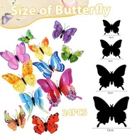 Decoração de Parede Borboleta 3D - 24 Peças com Ímãs | Adesivos Coloridos para Festas, Quartos e Decoração Residencial - imagem 4