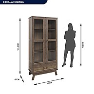 Cristaleira Retrô Roma: Elegância Imbuia - imagem 2